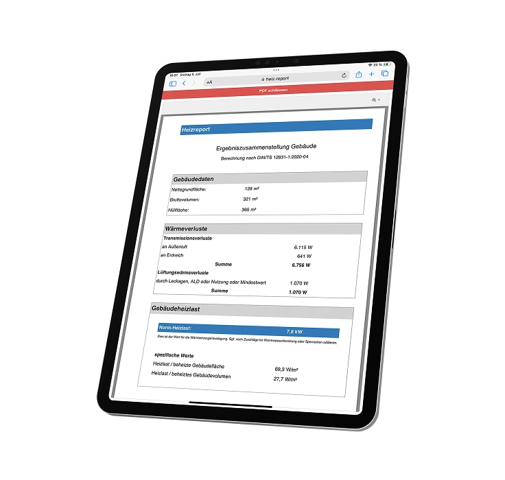 Heizlast-Report für Wetzlar